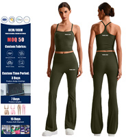 Ensemble 2 pièces personnalisé pour femme : débardeur court et leggings taille haute extensibles et respirants pour le yoga