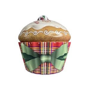 Op maat gemaakte logo groothandel handgemaakte hoogwaardige decoratieve schattige roze heerlijke dessert ambachtelijke potten keramiek hars cupcake sieraden - Product Image 3