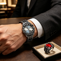 Montre à griffes Hétérosexuelle Style Alabaster Rétro Y2K Montres Européennes et Américaines avec Anneau Forme Spéciale Montres Niche Avancées Tendance Ins