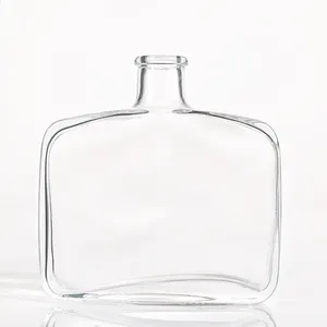 Luxury liquor alcohol 300ml white matte square glass bottles for vodka brandy gin tequila