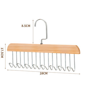 Perchero de madera maciza para ropa, organizador multifuncional para guardar ropa interior y corbatas en el armario del hogar, gancho de secado de ropa para tiendas de ropa. - Product Image 4