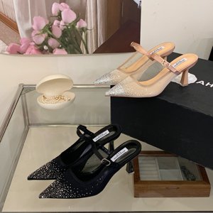 2026 New Arrival Rhinestone Pointed <b>Toe</b> <b>Closed</b>-<b>Toe</b> Slippers for Women - Elegant and Versatile High <b>Heels</b> - Product Image 3