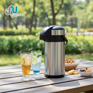 <span class=keywords><strong>Thermos</strong></span> isotherme moderne en acier inoxydable durable de <span class=keywords><strong>5</strong></span> <span class=keywords><strong>litres</strong></span> avec poignée et paille pour thé et café - Product Image 1
