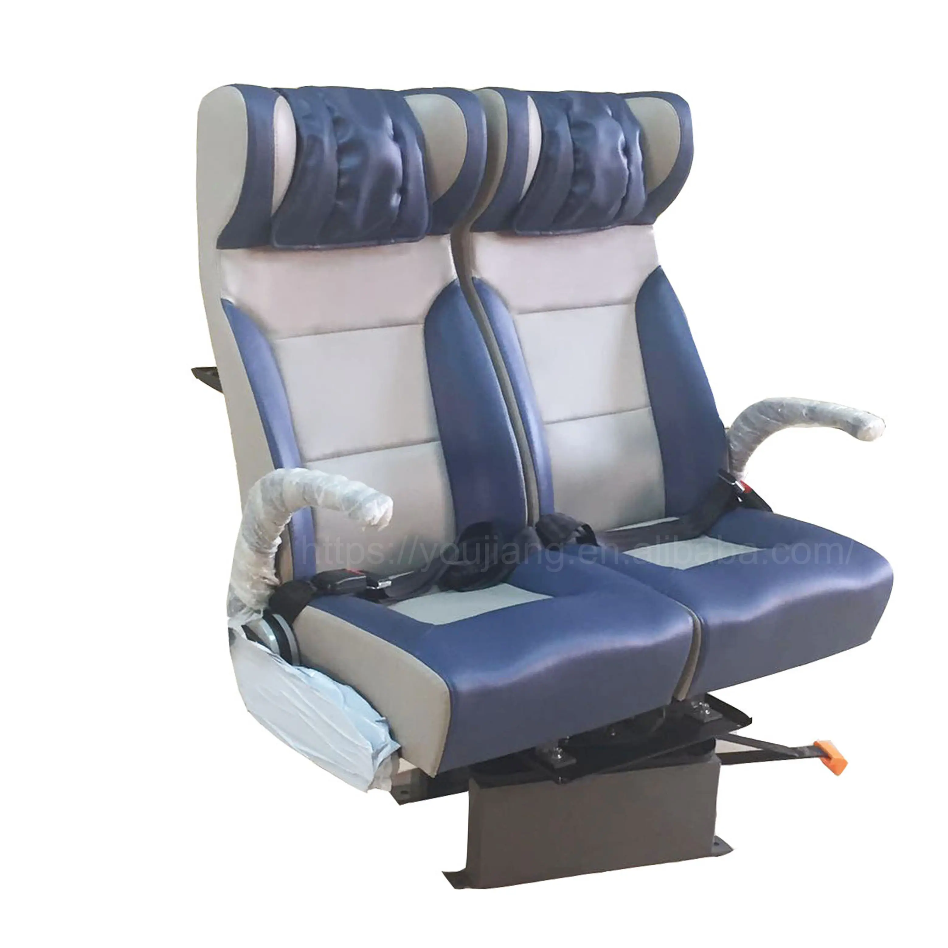 Economic class train passenger seat with swivel base