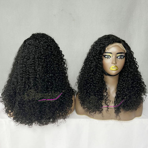 Più venduto parrucca Pixie ricciolo a doppio disegno bordeaux colore rosso <span class=keywords><strong>capelli</strong></span> umani, 18 pollici 99J Pixie Curl 5X5 chiusura pizzo parrucca Drop Ship - Product Image 3