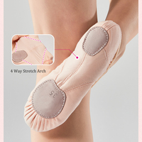 Zapatillas de Ballet de Lona Elásticas en 4 Direcciones para Adultos, Hombres, Mujeres y Niños, con Suela Dividida Suave para Danza y Entrenamiento, Tallas 22-45