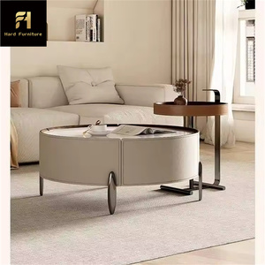 <span class=keywords><strong>Mesa</strong></span> de estilo nórdico, sala de estar central, juego redondo, mesas de centro con 2 cajones de almacenamiento, juego de Hotel - Product Image 2
