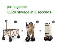 Chariot pliant à roulettes avec table intégrée, poignée réglable, housse de protection, chariot pliable pour camping en extérieur, capacité 120 kg, brouette