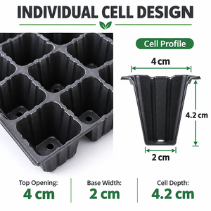 Bandeja de Germinación de 72 Celdas para Plantas, Bandeja de Plástico Reutilizable para Invernadero y Vegetales de Jardín - Product Image 4