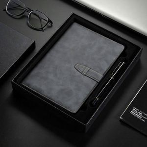 Ensemble cadeau de carnet et stylo personnalisés A4 A5 A6, noir, bleu, marron, journal d'affaires avec boîte en mousse EVA, cadeau promotionnel, ensemble de carnets - Product Image 2