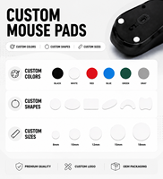 Patins de souris 100 % PTFE pour tapis de souris en verre, logo et emballage personnalisés, augmentent la vitesse de glissement et la durabilité, patins de souris à bords incurvés