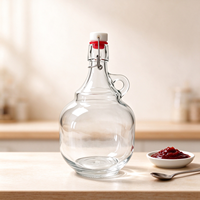 Pichet en verre avec couvercle basculant et poignée, pot en verre vide pour sauce BBQ, condiment, huile de cuisson, logo personnalisé, vente en gros