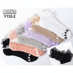 Chaussettes respirantes à imprimé jacquard pour femmes, matériel spandex pour diabétiques, logo personnalisé, corps/manchette, sac d'été/d'hiver - Product Image 1