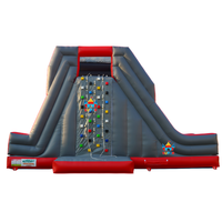 Mur d'escalade gonflable durable avec deux pistes et toboggan, en PVC de qualité commerciale, conçu pour les enfants, pour le jeu intérieur et extérieur et la location