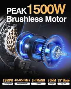 Qlife Spark ファスト フルサスペンション 電動ファットタイヤ オフロード マウンテン電動自転車 セール中 - Product Image 3