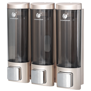 Triple Liquid Hand Hotel Plastic Soap Dispenser Three Chamber Shampoo Shower Gel Lotion Bottle CD-3013