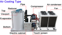 Machine à glaçons en flocons verticale intégrée, industrielle, automatique, en acier inoxydable, de forme cylindrique, haute capacité