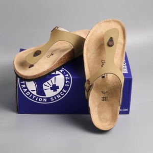 Gizeh Thong Sandals Cork Sole Factory Direct Bknstk Style Suede Mules Cork Footed Wholesale <strong>Men</strong> Women Summer Sandals New - Product Image 1