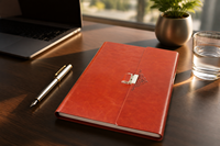 Agenda d'affaires personnalisé en cuir PU A5 avec calculatrice, reliure spirale, carnet multifonction, option de logo personnalisé, 40 feuilles pour le bureau