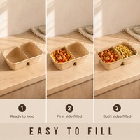 Bol en papier kraft jetable avec couvercle, boîte à lunch écologique pour emporter