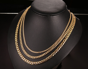 High Quality Stainless Steel <strong>Cuban</strong> <strong>Link</strong> Chain Necklace for Men Diamond Cut <strong>Black</strong> Gold Silver Vintage Trendy Jewelry Gold Plating