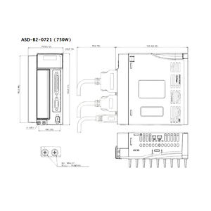 WaveTopSign Delta 750W交流伺服电机驱动器套件B2系列2.39N.<span class=keywords><strong>m</strong></span> 5.1A 3000转/分ASD-B2-0721-B + 带3m电缆的ECMA-C20807RS - Product Image 2