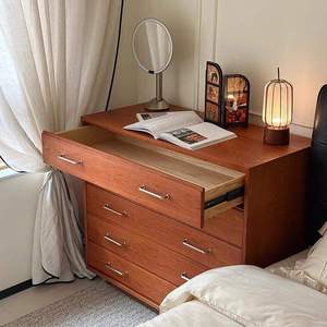Cómoda Moderna de Mediados de Siglo <span class=keywords><strong>con</strong></span> 5 Cajones, Cómoda Negra de Madera Maciza para Dormitorio, 87 cm de Altura - Product Image 2