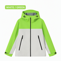 Veste à capuche unisexe en tissu imperméable coupe-vent respirant avec logo personnalisé, fermeture éclair intégrale, idéale pour les activités de plein air en équipe en automne
