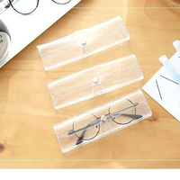 Étui à lunettes transparent rigide de couleur unie, ultra-léger, petite taille, pour lunettes de myopie et de lecture, unisexe