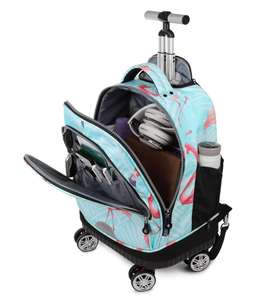 Leaf Flaming Bird Large Rolling Laptop Bag Maletín Mochilas <span class=keywords><strong>con</strong></span> <span class=keywords><strong>ruedas</strong></span> para mujeres Adultos Mochila de viaje <span class=keywords><strong>con</strong></span> <span class=keywords><strong>ruedas</strong></span> para viajes - Product Image 5