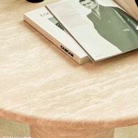 Table à manger Cammy Stone en marbre naturel, style Wabi-Sabi, luxe léger, design moderne, multifonctionnelle, 4 places, rouge, pour salon