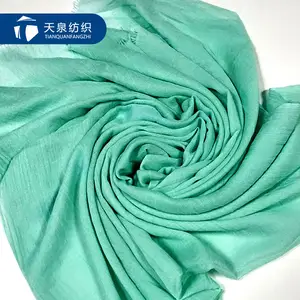 Hot Selling Plain Voile Chiffon Soft Women'S Shawl Scarf Fabric Woven 100% Polyester