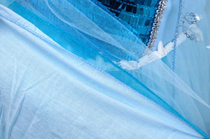 E12 di alta qualità bambine Costume luccicante paillettes decorare colore blu ragazze festa moda ballo abito - Product Image 4