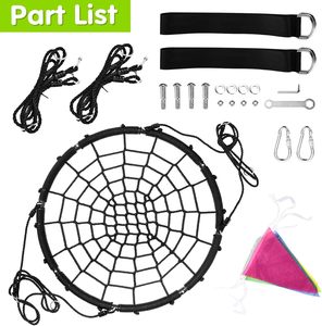 Zoshine Bestseller Sicherheitsgeprüftes 40-Zoll Outdoor-Netzschaukel Schwarz Extra Starkes Spinnennetz-Design für Hinterhof und Garten - Product Image 2