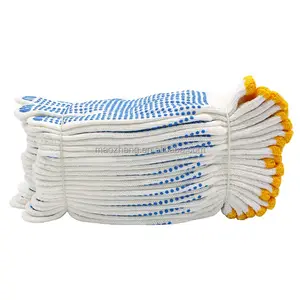 Hochwertige Arbeitsschutz-Baumwoll-Klebstoff-Punkt-Handschuhe Anti-Rutsch-Handschuhe für Arbeit Bau Garten