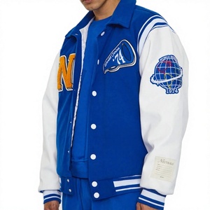 New Men Casual Winter Unisex <b>Button</b> College Varsity Jacket Windproof Waterproof Breathable Quick Dry OEM Service Custom Colors - Product Image 2