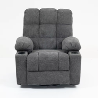 Chaise inclinable en tissu électrique moderne avec fonctions de massage pivotantes à bascule et extensibles pour meubles de salon