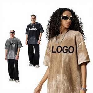 メンズ オーバーサイズ カスタム <span class=keywords><strong>T</strong></span>シャツ 260g ウォッシュド 無地 ソフトコットン カジュアル ルーズフィット <span class=keywords><strong>T</strong></span>シャツ - Product Image 2