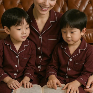 HUOYOUNG Ensemble de pyjamas familiaux personnalisés 2 pièces Vêtements de nuit pour maman et bébé moi Ensemble de pyjamas assortis pour la famille en coton doux et modal bambou - Product Image 3