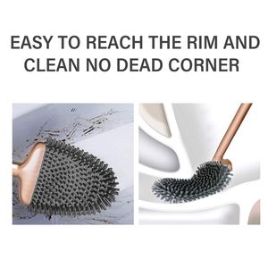 Cepillo para Inodoro con Cabezal de Silicona y Soporte, Diseño Compacto y Ecológico, Juego de Cepillo y Soporte para Baño - Product Image 5