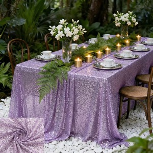 Tovaglia con Paillettes Pesanti e Scintillanti, Copritavolo Lungo fino al Pavimento, Decorazione per Matrimoni e Feste, 18 Colori, Misura Personalizzabile - Product Image 3