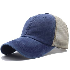Unisex Base Ball Washed <b>Baseball</b> <b>Cap</b> <b>Plain</b> Summer Adjustable Strapback Trucker Hat Distressed Mesh Gift - Product Image 2