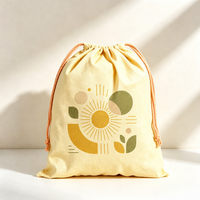 Katoenen trekkoordtas met groot aangepast logo, fruitemotief, milieuvriendelijke herbruikbare verpakkingstas voor feestcadeaus, groothandel