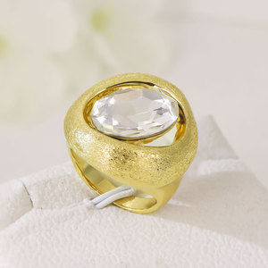 Bijoux vintage tendance, bague en cristal autrichien coloré exquis, bague de cocktail en or 14 carats pour vente en gros - Product Image 5