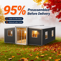 Maison conteneur préfabriquée extensible flexible de 20/30 pieds, maison modulaire spacieuse à 3 chambres pour logement familial
