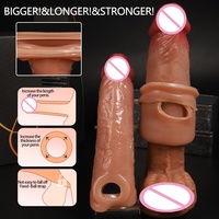Manchon de godemiché portable à télécommande sans fil, en silicone épaissi, vibrateur érotique, produits sexuels pour adultes LM-D803