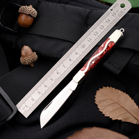 Mini couteau pliant en acier inoxydable, qualité industrielle OEM, outil de camping de poche EDC, manche en laiton et acrylique, haute dureté