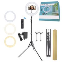 Aro de Luz LED de Plástico de 13 Pulgadas con Temperatura de Color Ajustable (2700-7000K), Control Remoto, Soporte para Teléfono, Alimentación USB, para Transmisión de Fotos