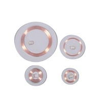Étiquette transparente RFID, étiquette ronde en PVC HF pour système de membre, étiquette RFID