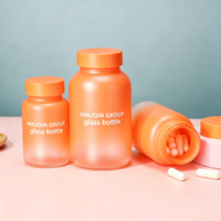 Bouteille en verre de qualité alimentaire de 120 ml, 150 ml, 200 ml pour 30/60/90 capsules, pot en verre cylindrique court recyclable pour vitamines avec bouchon scellé